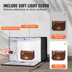 Photo Studio Light Box 12"x12" 3000-5600K Adjustable 3 Color Temperatures