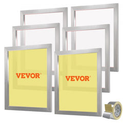 Six 20x24-inch aluminum silk screen printing frames with 110 mesh and sealing tape.