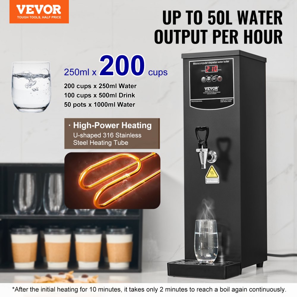 15L Commercial Water Boiler Electric Hot Water Dispenser Stainless Steel