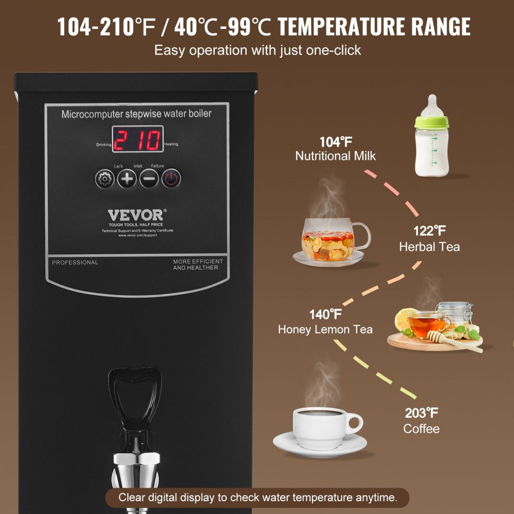 15L Commercial Water Boiler Electric Hot Water Dispenser Stainless Steel