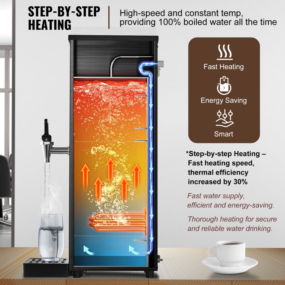 15L Commercial Water Boiler Electric Hot Water Dispenser Stainless Steel