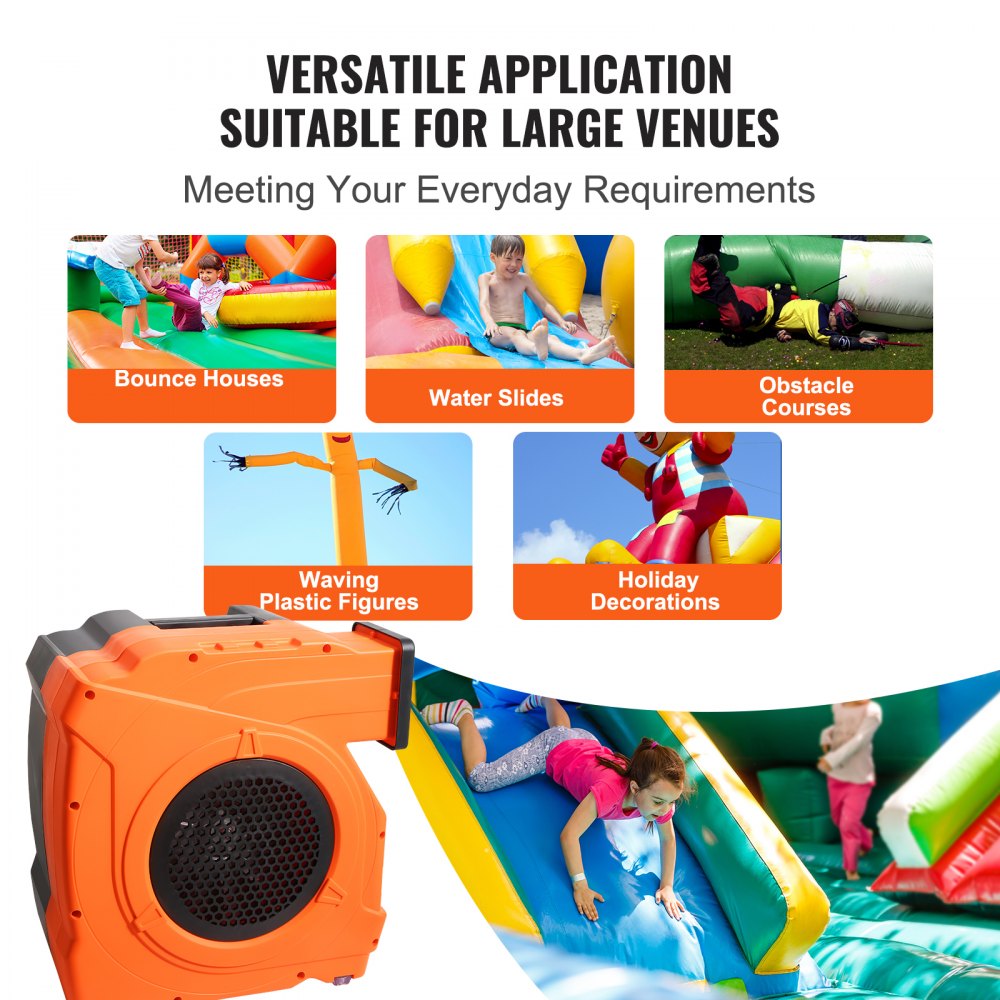 Bostome 1500W Bounce House Blower with a 2.1HP motor and lightweight design for easy transport.