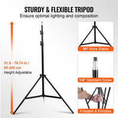 Softbox Lighting Kit 20 in x 28 in 30W 5500K LED Bulbs Adjustable Stand