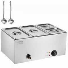 Commercial Electric Food Warmer 4-Pan Countertop Buffet 16.4QT Bain Marie