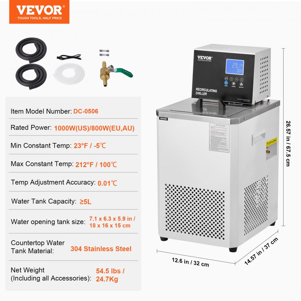 Laboratory Chiller Circulator 6L Lab Recirculating Chiller 23°F-212°F