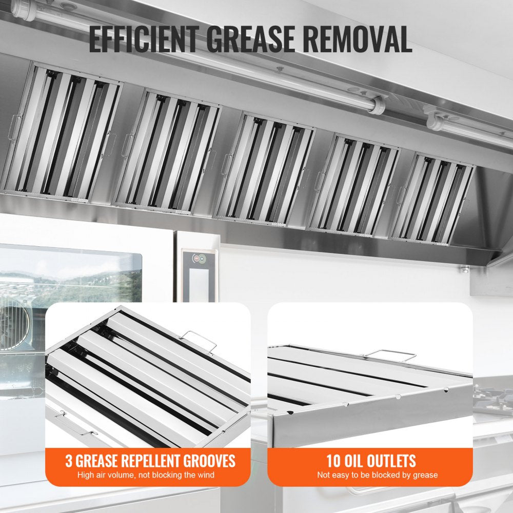 15.5Wx19.5H Inch Commercial Hood Filter Range Hood Baffle Stainless Steel