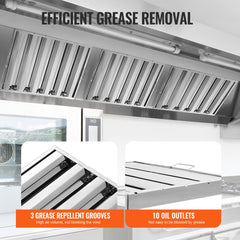 24.5Wx19.5H Inch Commercial Hood Filter Range Hood Baffle Stainless Steel