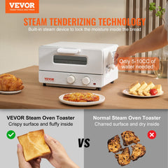 Steam Oven Toaster, 12L Countertop Convection Oven, 1300W 5 In 1 Steam Toaster Oven, 7 Cooking Modes Air Fryer Convection Oven Combo with Baking Grill, Ash Tray for Sandwich, Bread, Pizza