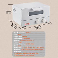 Steam Oven Toaster, 12L Countertop Convection Oven, 1300W 5 In 1 Steam Toaster Oven, 7 Cooking Modes Air Fryer Convection Oven Combo with Baking Grill, Ash Tray for Sandwich, Bread, Pizza