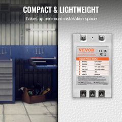 3 Phase Converter - 10HP 30A 220V Single Phase to 3 Phase Converter, Digital Phase Shifter for Residential and Light Commercial Use, 220V-240V Input/Output (One Converter for One Motor Only)