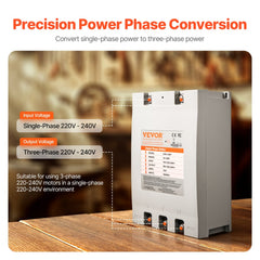 Bostome 15HP phase converter with compact design for converting single-phase to three-phase power.