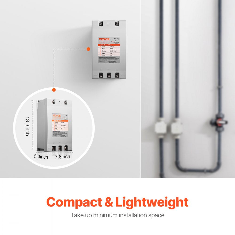 Bostome 15HP phase converter with compact design for converting single-phase to three-phase power.