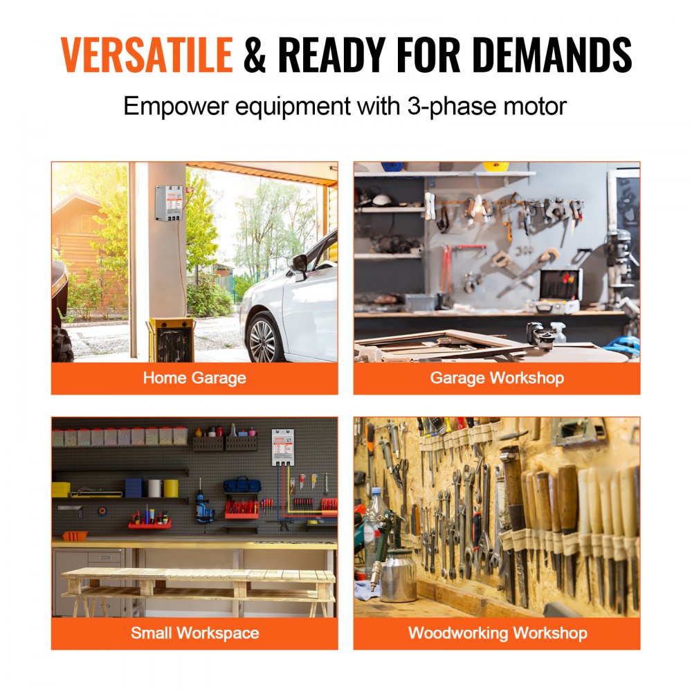 Bostome 5HP digital converter for converting 220V single-phase to three-phase power.