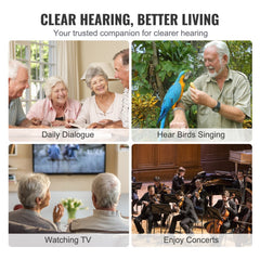 Hearing Aids for Senior Rechargeable Hearing Amplifiers & 8 Pair Ear Domes