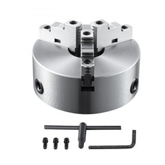 3-Jaw Lathe Chuck, 8``, Self-Centering Lathe Chuck, 0.16-8 in/4-200 mm Clamping Range with T-key Fixing Screws Hexagon Wrench, for Lathe 3D Printer Machining Center Milling Drilling Machine