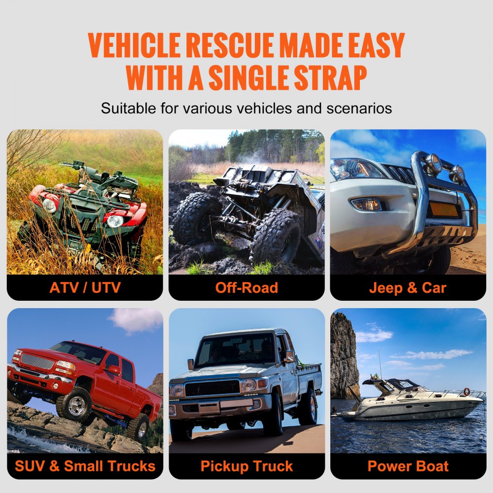 1" x 30` Kinetic Recovery Tow Rope 38,000 lbs, Heavy-Duty Off Road Snatch Strap, Extreme Duty 30% Elasticity Energy Snatch Strap for Jeep Car Truck ATV UTV SUV Tractor