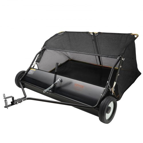 Lawn Sweeper, 48.5", 26 cu. ft. Tow Behind Yard Sweeper, Dumping Rope Design & Heavy Duty, Durable to Use, Leaf & Grass Collector with Adjustable Sweeping Height for Picking Up Debris and Grass