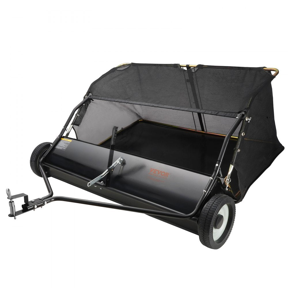 Lawn Sweeper, 48.5", 26 cu. ft. Tow Behind Yard Sweeper, Dumping Rope Design & Heavy Duty, Durable to Use, Leaf & Grass Collector with Adjustable Sweeping Height for Picking Up Debris and Grass