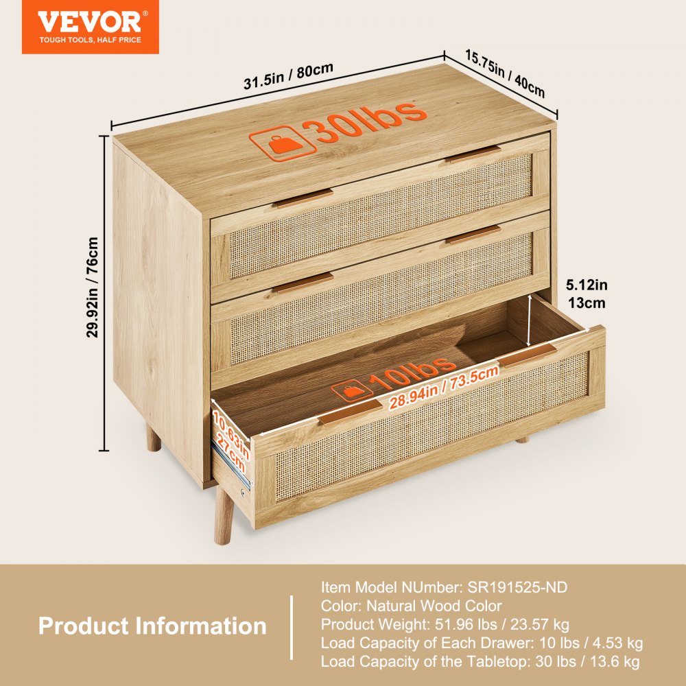 Rattan Drawer Dresser Natural Rattan Closet Dresser 3 Drawers for bedroom