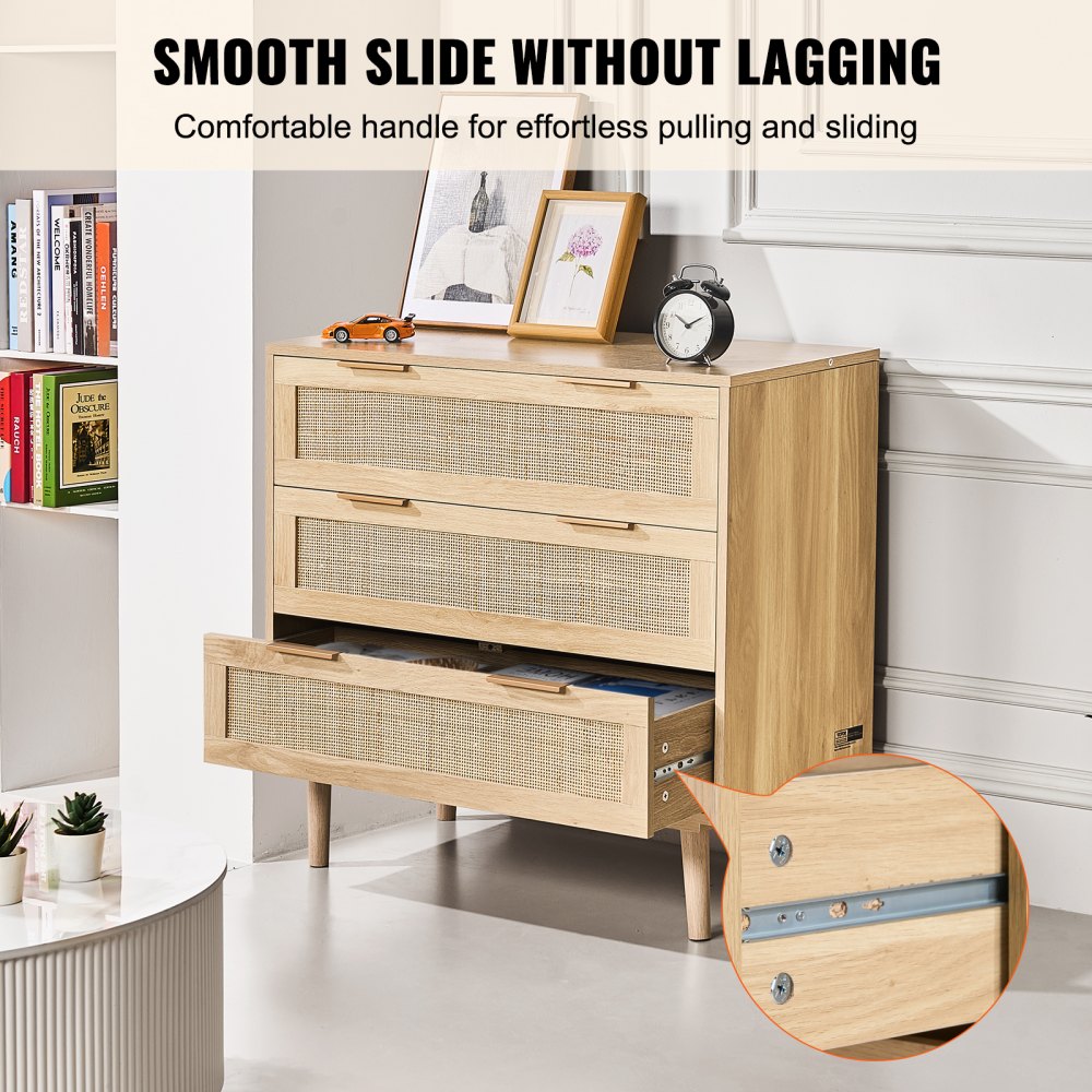 Rattan Drawer Dresser Natural Rattan Closet Dresser 3 Drawers for bedroom