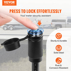 Trailer Hitch Lock, 5/8-inch Diameter, Locking Receiver Pin with 2 Keys and 4 O-Rings, Weatherproof Anti-Theft Tow Lockable Pin with Dust, Mud & Gunk Protection, Fits for Truck, Boat, Bike, Car