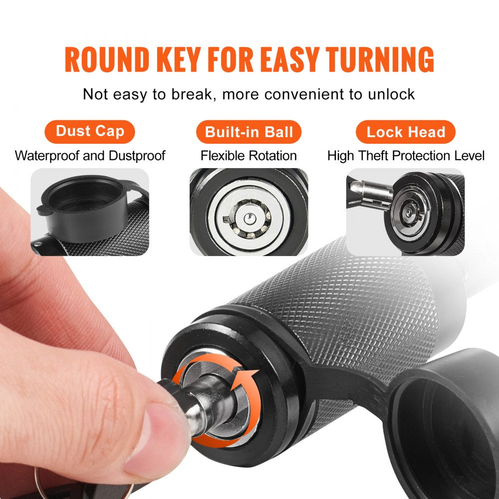 Trailer Hitch Lock, 5/8-inch Diameter, Locking Receiver Pin with 2 Keys and 4 O-Rings, Weatherproof Anti-Theft Tow Lockable Pin with Dust, Mud & Gunk Protection, Fits for Truck, Boat, Bike, Car