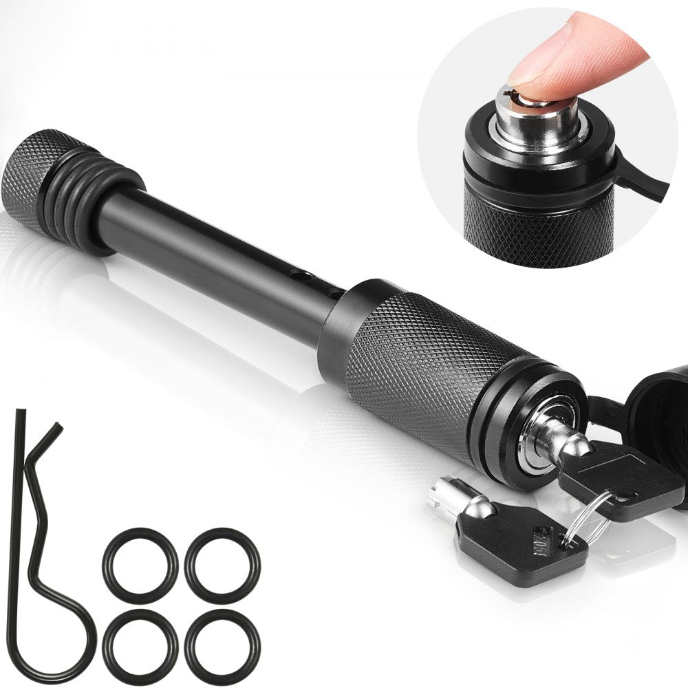 Trailer Hitch Lock, 5/8-inch Diameter, Locking Receiver Pin with 2 Keys and 4 O-Rings, Weatherproof Anti-Theft Tow Lockable Pin with Dust, Mud & Gunk Protection, Fits for Truck, Boat, Bike, Car