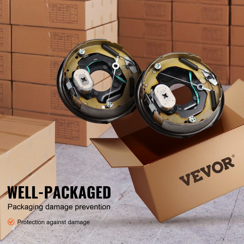 Electric Trailer Brake Assembly, 10" x 2.25", 1 Pair Self-Adjusting Electric Brakes Kit for 3500 lbs Axle, 4-Hole Mounting, Backing Plates for Brake System Part Replacement (1 Right + 1 Left)