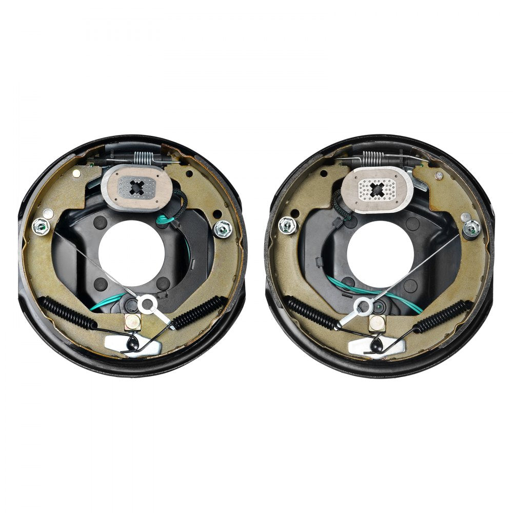 Electric Trailer Brake Assembly, 10" x 2.25", 1 Pair Self-Adjusting Electric Brakes Kit for 3500 lbs Axle, 4-Hole Mounting, Backing Plates for Brake System Part Replacement (1 Right + 1 Left)