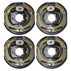 Electric Trailer Brake Assembly, 12" x 2", 2 Pairs Self-Adjusting Electric Brakes Kit for 7000 lbs Axle, 5-Hole Mounting, Backing Plates for Braking System Part Replacement (2 Right + 2 Left)