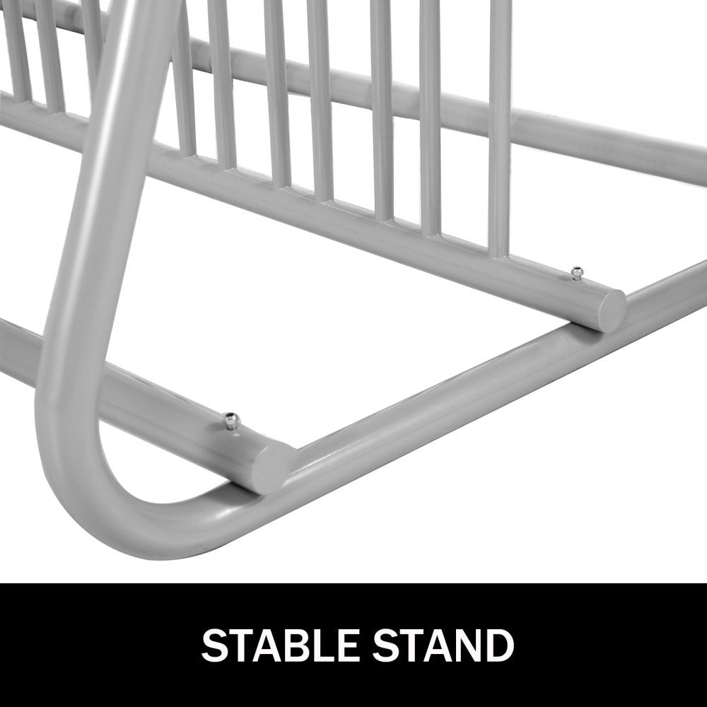 10 Holders Floor Bike Rack, 59" Length All-Steel Grid Bike Rack, 10-Bike Capacity Dual-Side Storage Stand for Garages Streets Yards Bike Events