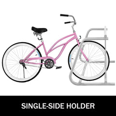 111" Length Floor Bike Rack, 9 Holders All-Steel Grid Bike Rack, Single-Side Storage Stand for Garages Streets Yards