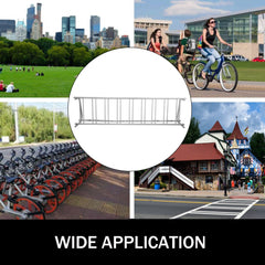 111" Length Floor Bike Rack, 9 Holders All-Steel Grid Bike Rack, Single-Side Storage Stand for Garages Streets Yards