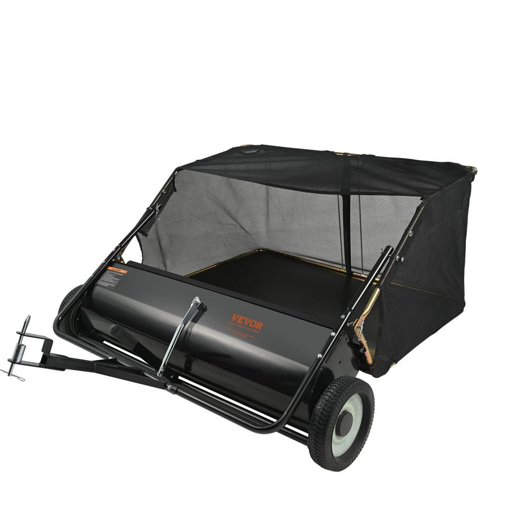 Lawn Sweeper Tow Behind Leaf Yard Collector 50" 26 Cu. Ft. Adjustable