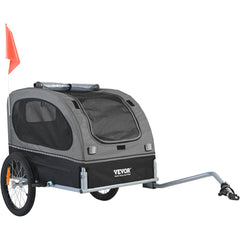 Bostome Dog Bike Trailer in black and gray, featuring a folding design and 88 lbs capacity.