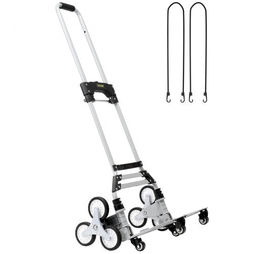 Stair Climbing Cart, 220 lbs Capacity Hand Truck with Adjustable Handle, Folding Dolly Cart for Stairs, Stair Climbing Dolly Hand Carts with 10 Wheels for Shopping, Moving, Office Use