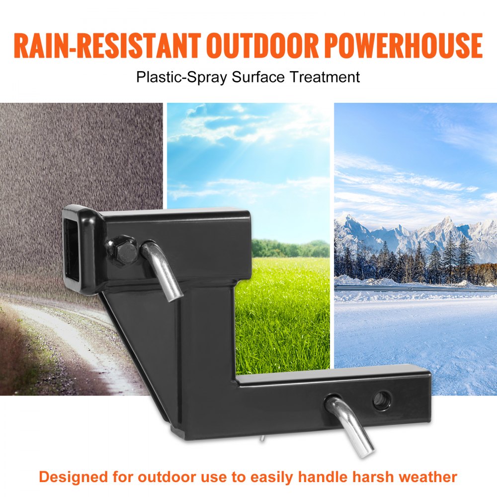 Trailer Hitch Riser, for 2" Receiver with 6" Rise/Drop, Trailer Receiver Hitch Extender Extension Adapter, 7" and 9" Extension Length, 4000 lbs Max Towing Capacity, Hitch Pins Included, Black