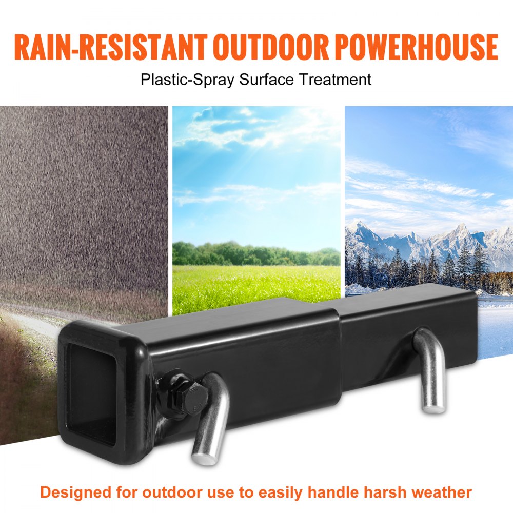 Trailer Hitch Extender, Fits for 2" Receiver Hitch Adapter, Trailer Hitch Extension Tube Extender, 7" Extension Length, 4000 lbs Towing Capacity, Hitch Pins, Clips, Bolt and Nut Included, Black