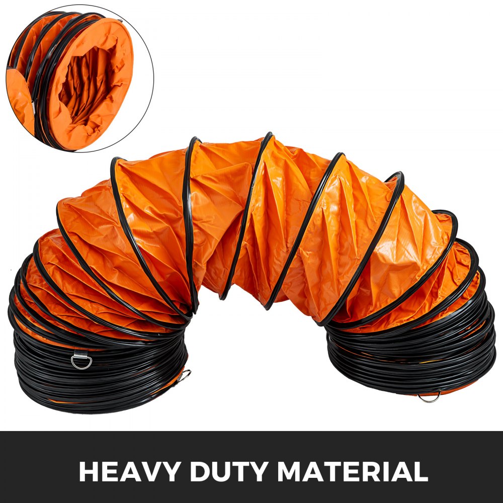 Ducting Hose, 25ft PVC Flexible HVAC Duct Hosing for 10 Inch Utility Blower Exhaust Fan