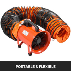 Ducting Hose, 25ft PVC Flexible HVAC Duct Hosing for 10 Inch Utility Blower Exhaust Fan