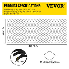 Ground Grid, 1885 lbs per Sq Ft Load Geo Grid, 2" Depth Permeable Stabilization System for DIY Patio, Walkway, Shed Base, Light Vehicle Driveway, Parking Lot, Grass, and Gravel