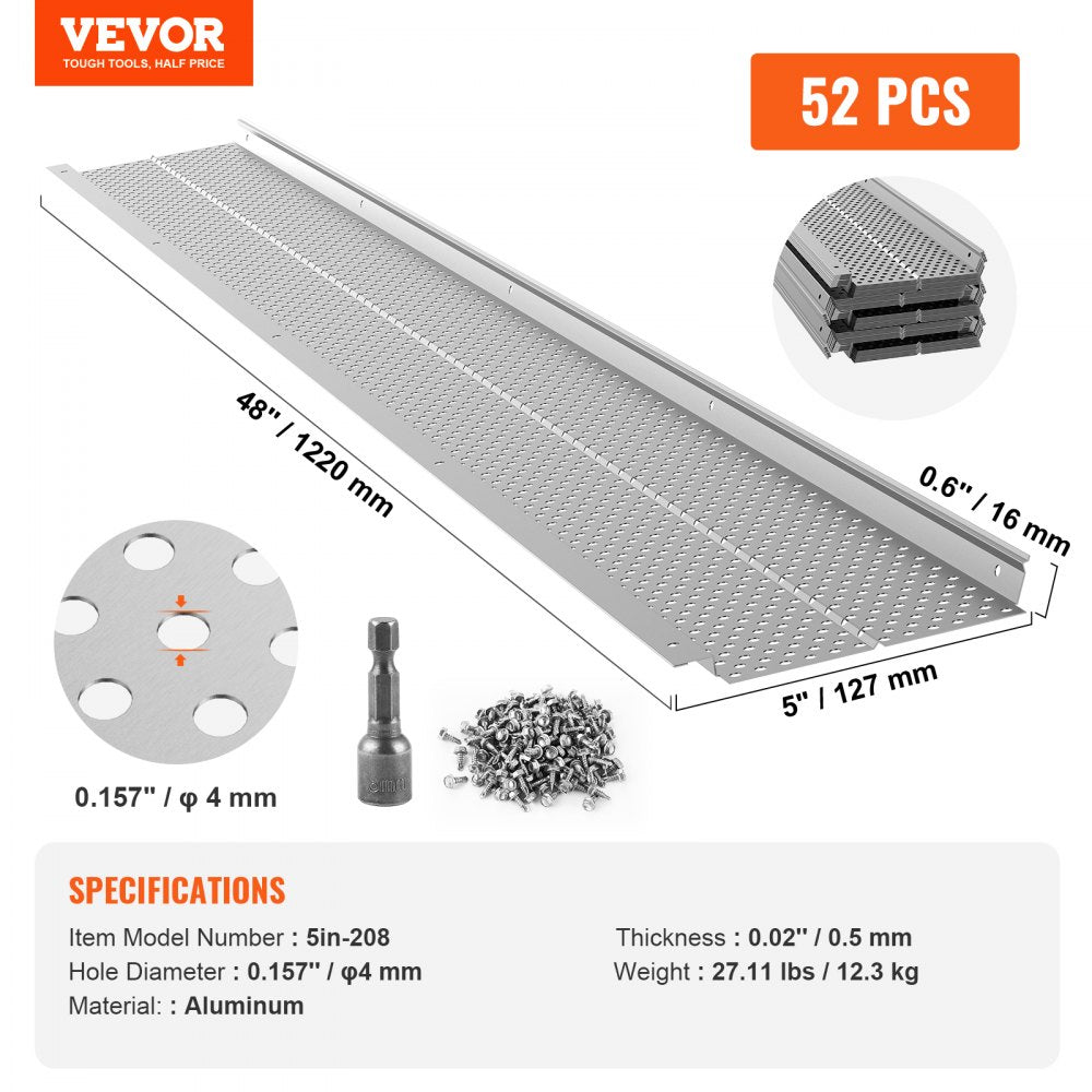 Bostome 5" aluminum gutter guard with precision mesh, designed to filter leaves and debris.