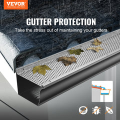 Bostome 6-inch aluminum gutter guard with precision mesh and customizable 52-piece set.