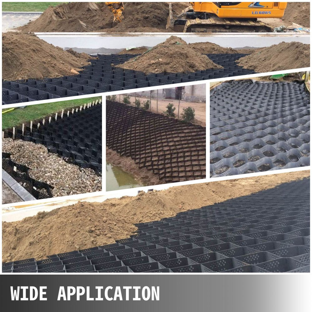 Geo Grid Ground Grid 9x17 ft, Geo Cell Grid 4 Inch Thick, Gravel Grid HDPE Material, Ground Stabilization Grid 1885 LBS Per Sq, Tensile Strength Gravel Ground Grid for Slope Driveways, Garden