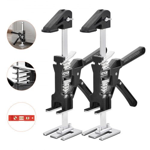 Labor Saving Arm Jack, 2 PCS Bearing Capacity 200 lbs, Lifting up to 4.7", Hand Lifting Jack Tool with Magnetic Level, Door Panel Lifting Cabinet Jack for Door, Window, Furniture, Woodworking