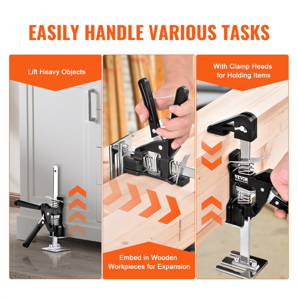 Labor Saving Arm Jack, 2 PCS Bearing Capacity 200 lbs, Lifting up to 4.7", Hand Lifting Jack Tool with Magnetic Level, Door Panel Lifting Cabinet Jack for Door, Window, Furniture, Woodworking