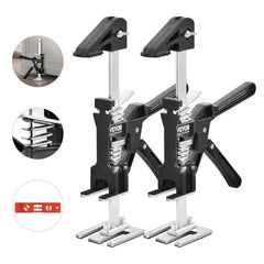 Labor Saving Arm Jack, 2 PCS Bearing Capacity 200 lbs, Lifting up to 4.7", Hand Lifting Jack Tool with Magnetic Level, Door Panel Lifting Cabinet Jack for Door, Window, Furniture, Woodworking
