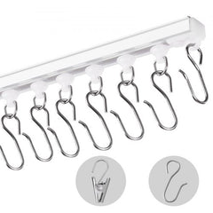 Ceiling Curtain Track Set 9.9 FT/3 Meter Self Adhesive Room Divider White