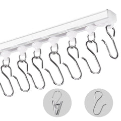 Ceiling Curtain Track Set 9.9 FT/3 Meter Self Adhesive Room Divider White