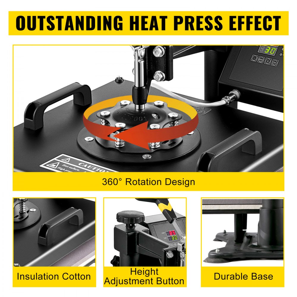 5in1 Heat Press 15"x15" 28" Vinyl Cutter Plotter T-shirt Sticker Print Usb Port